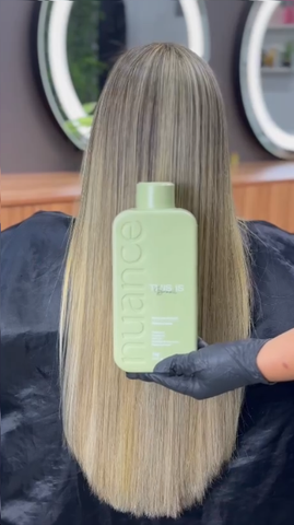 Blonde smooth hair after This is Brazil treatment