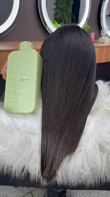 Dark smooth hair after This is Brazil treatment